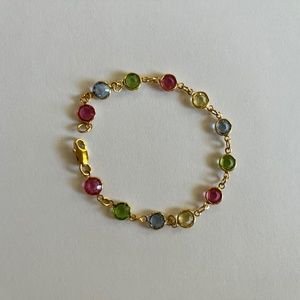 Gold tone Multi-Gem Bracelet